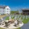 Outdoor Firepit with Lounge Seating and outdoor movie screen